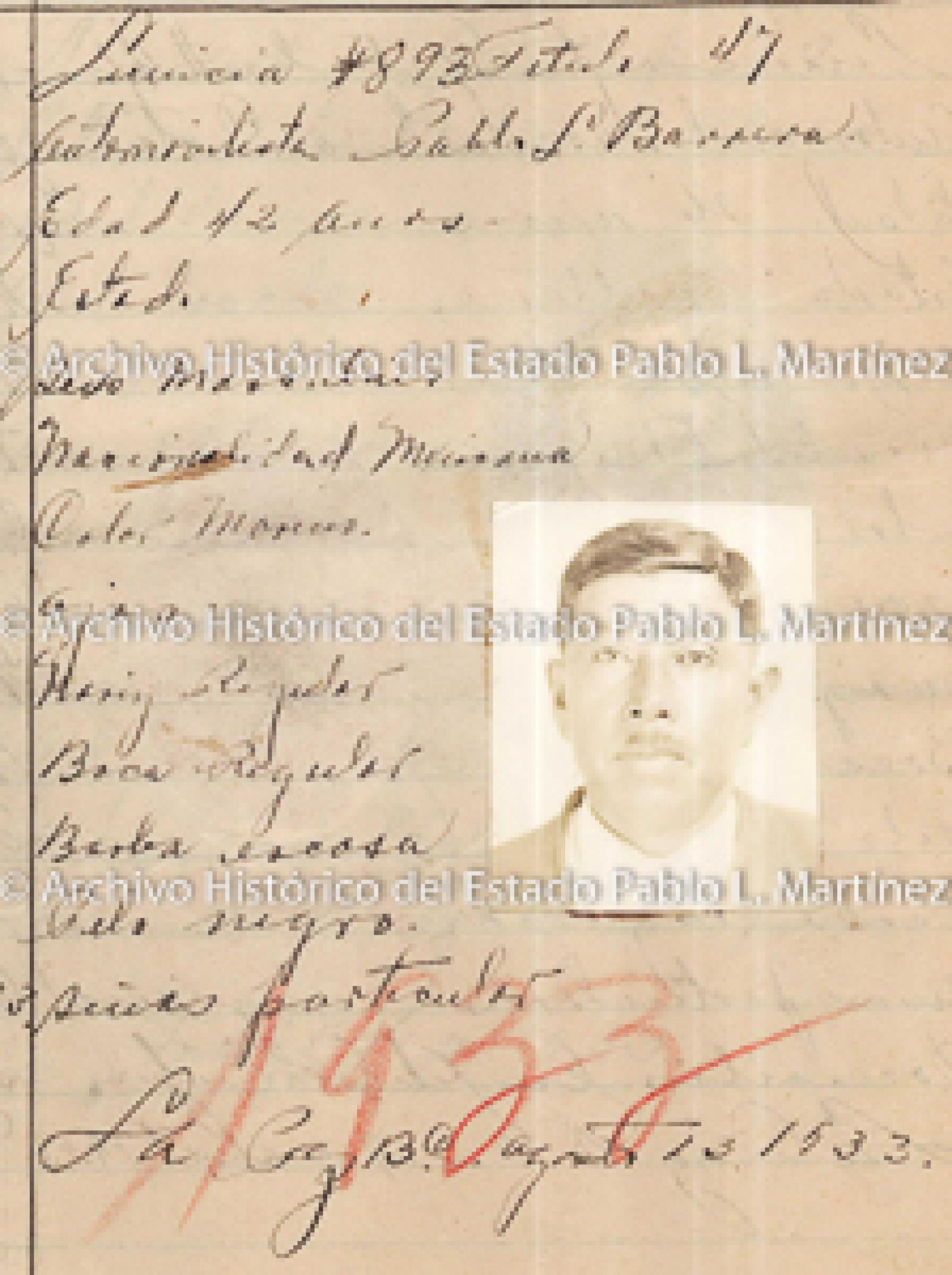 "Pablo L. Barrera", retrato.