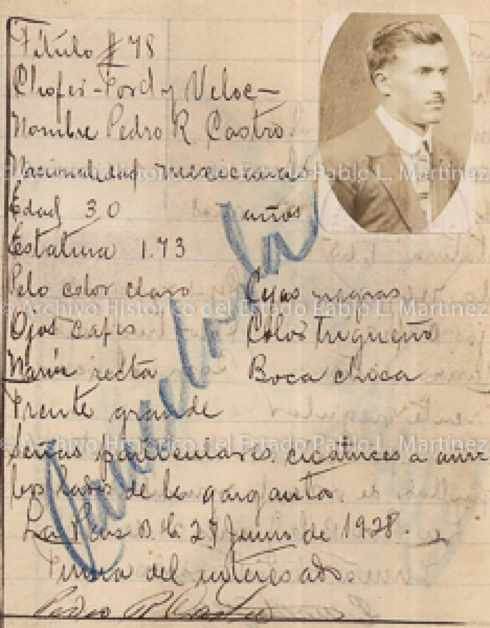"Pedro R. Castro", retrato.