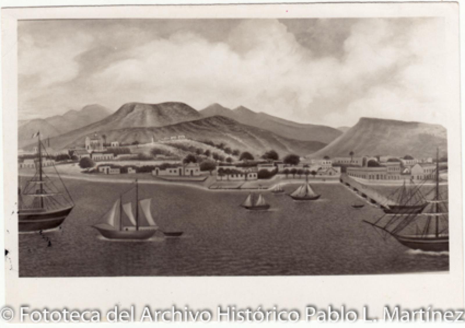 Puerto de La Paz, en dibujo.