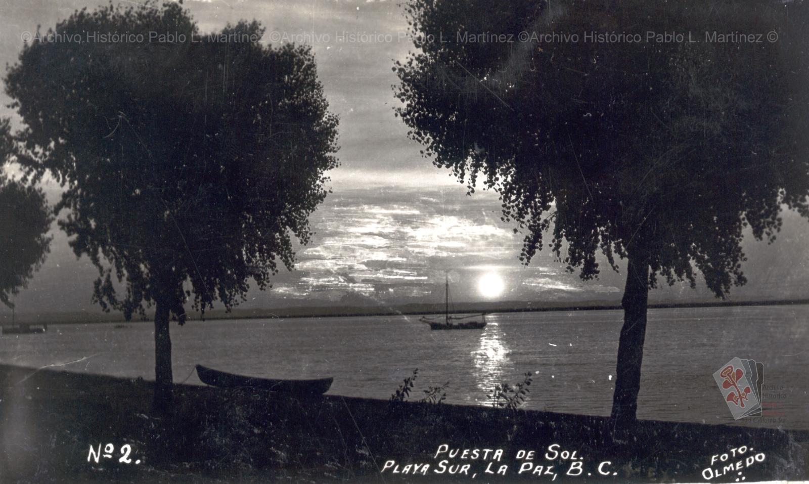 “Puesta de sol, Playa Sur. La Paz, Baja California”.