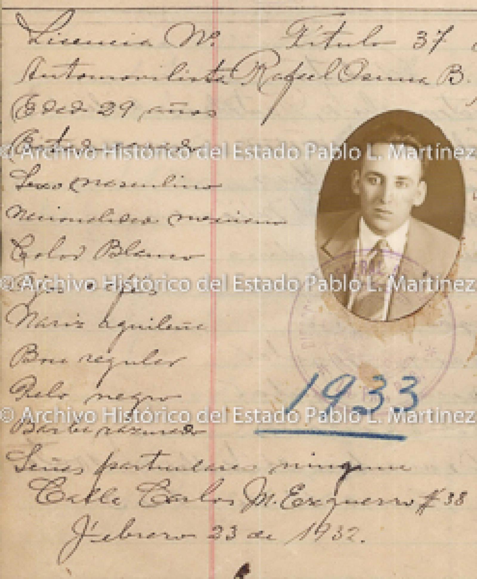 "Rafael Osuna B.", retrato.