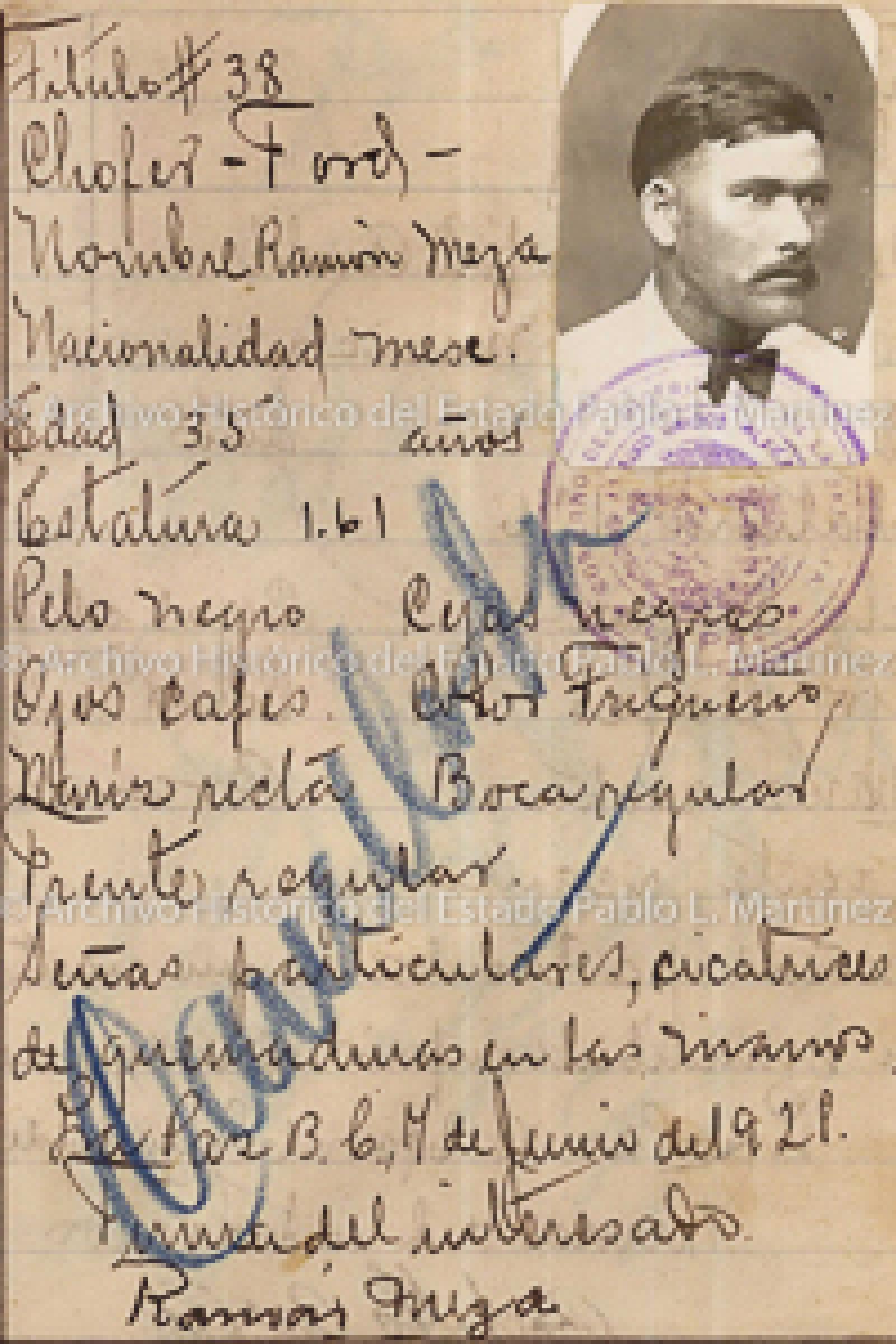 "Ramón Meza", retrato.