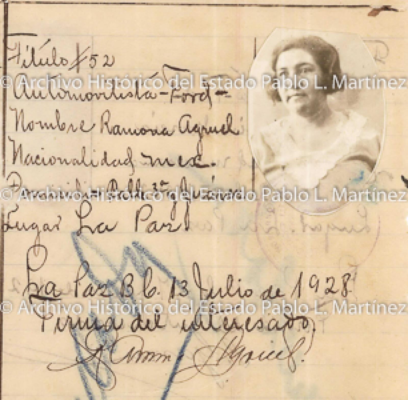 "Ramona Agruel", retrato.