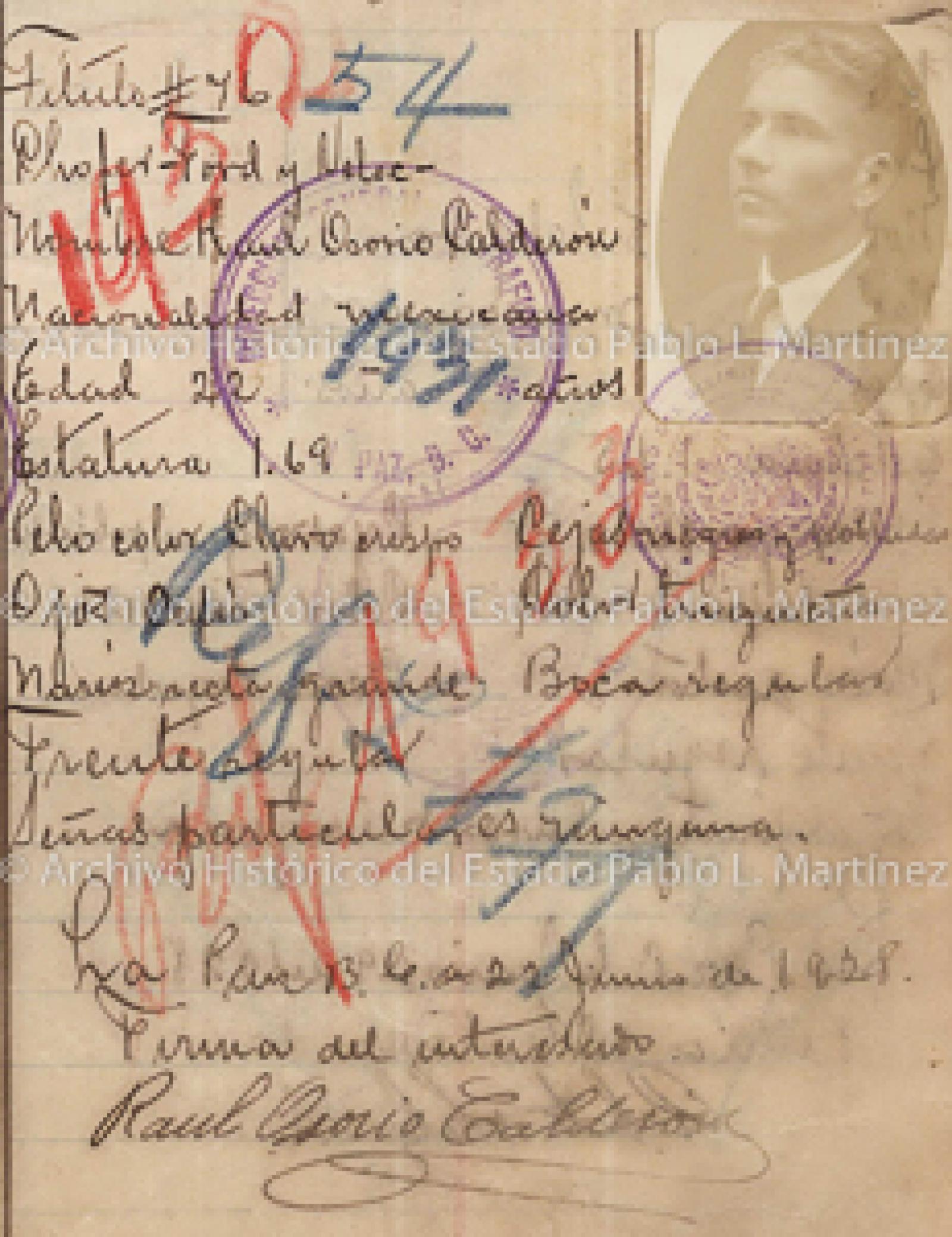 "Raúl Osorio Calderón", retrato.