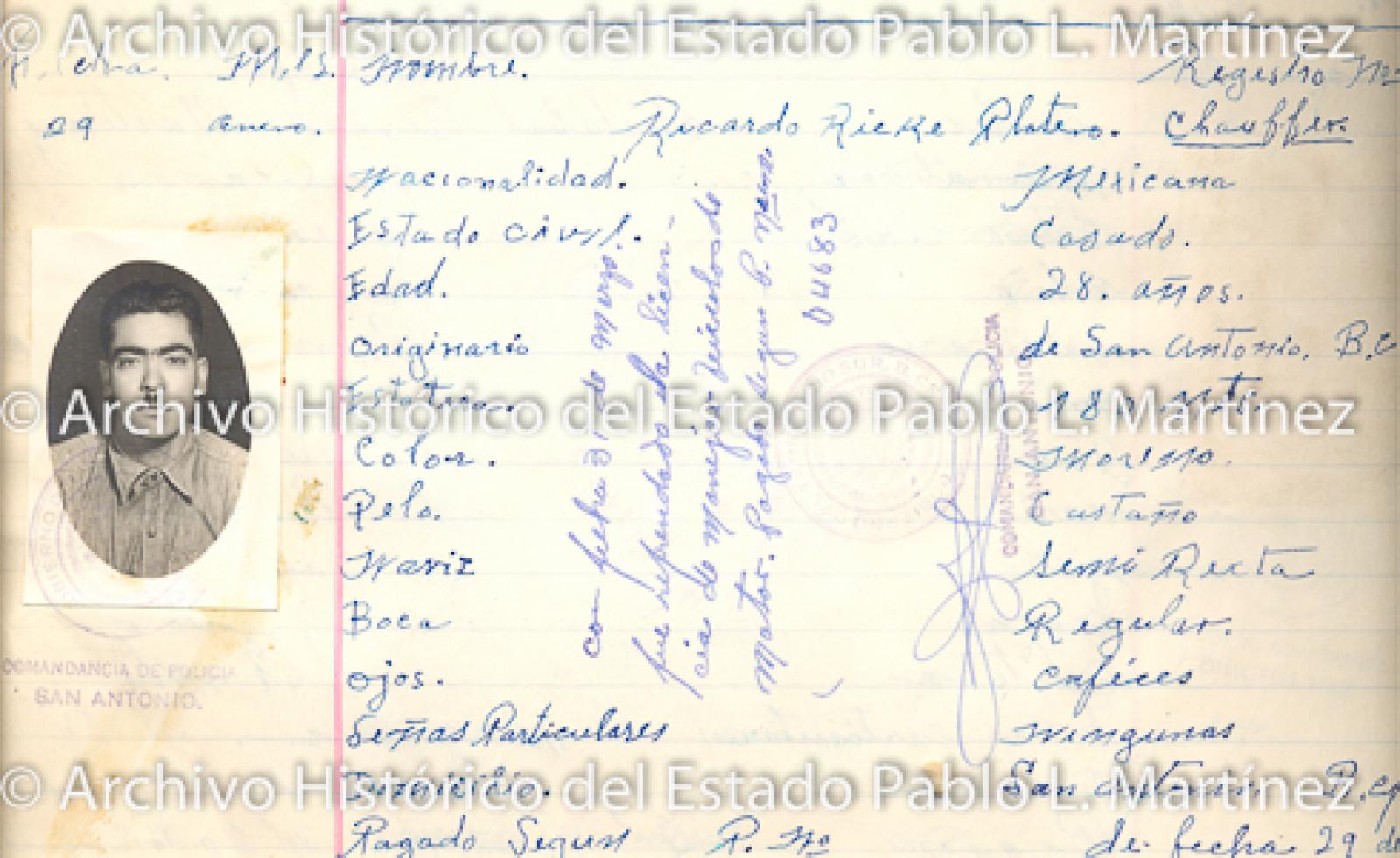 "Ricardo Rieke Plateros" retrato.