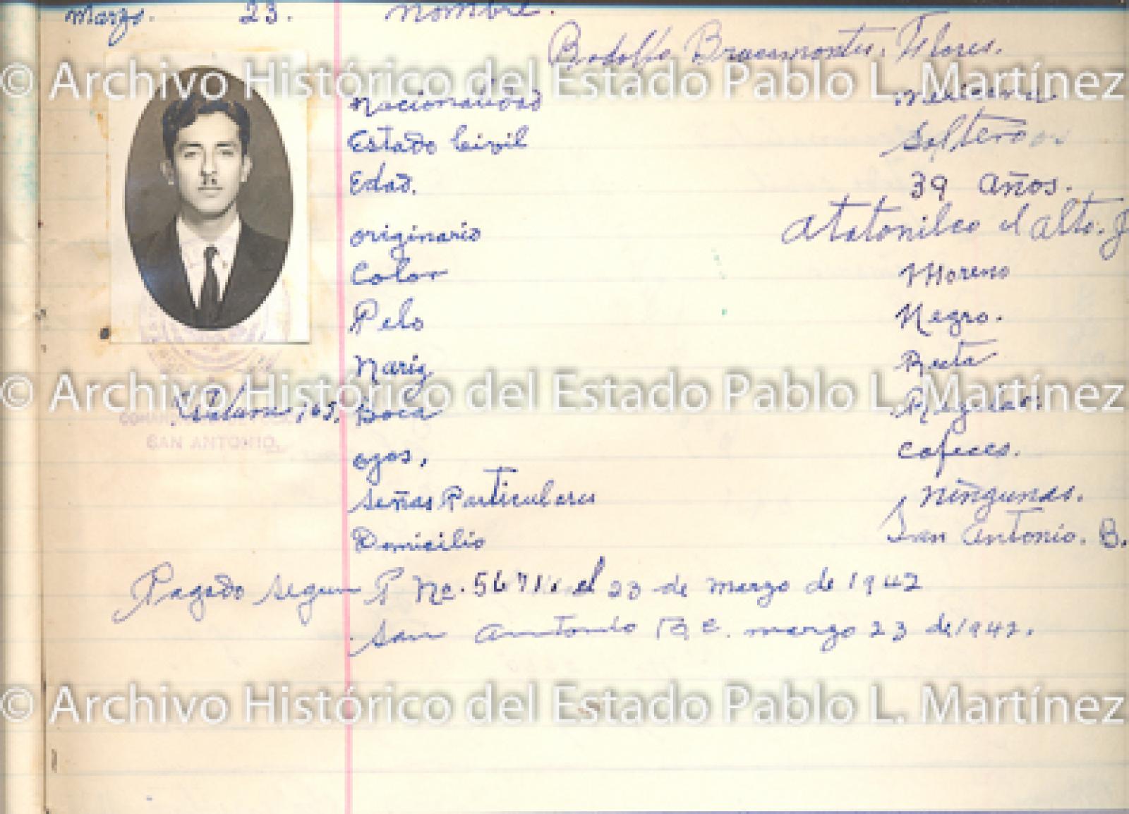 "Rodolfo Bracamontes Flores" retrato.