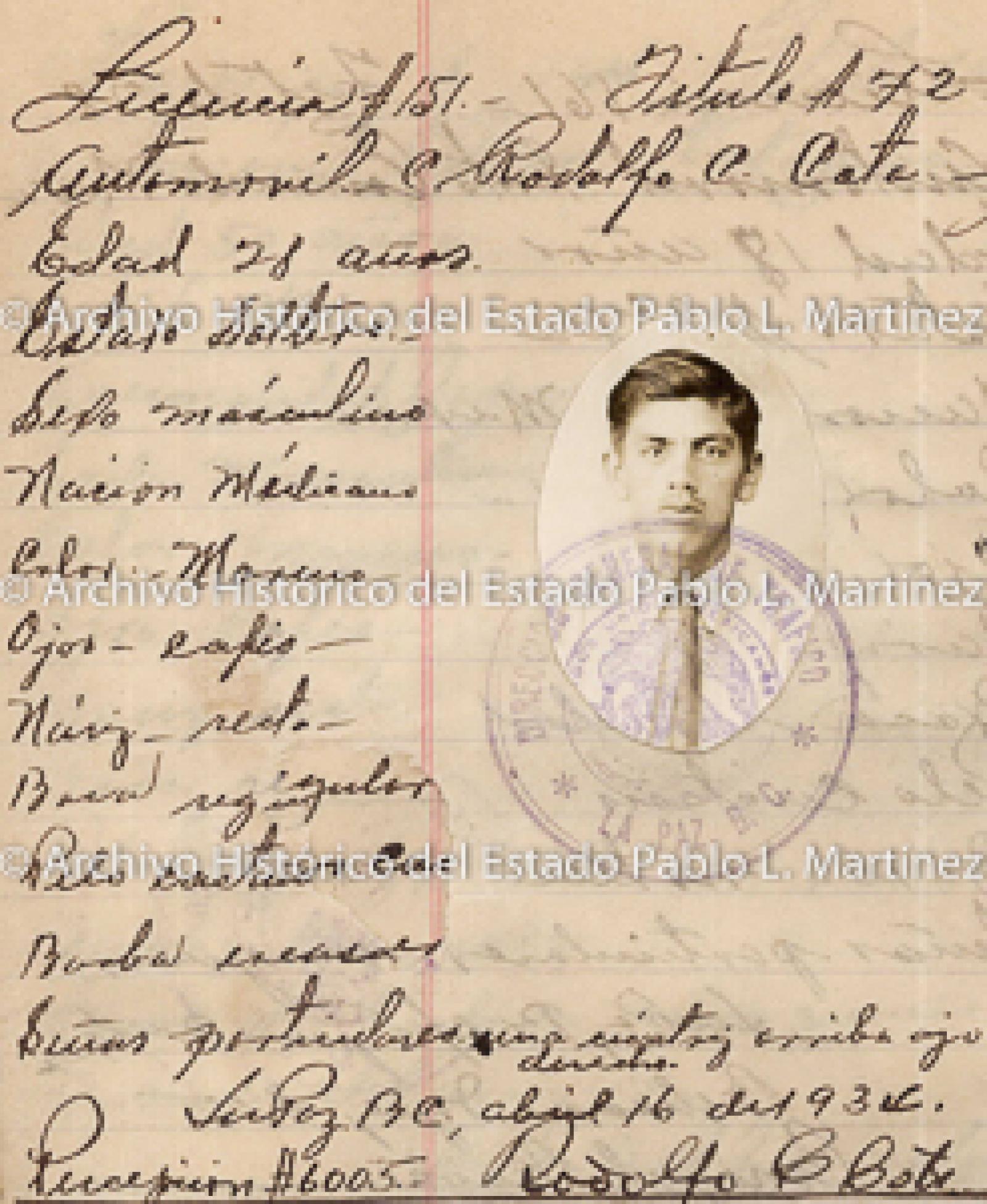 "Rodolfo C. Cota", retrato.