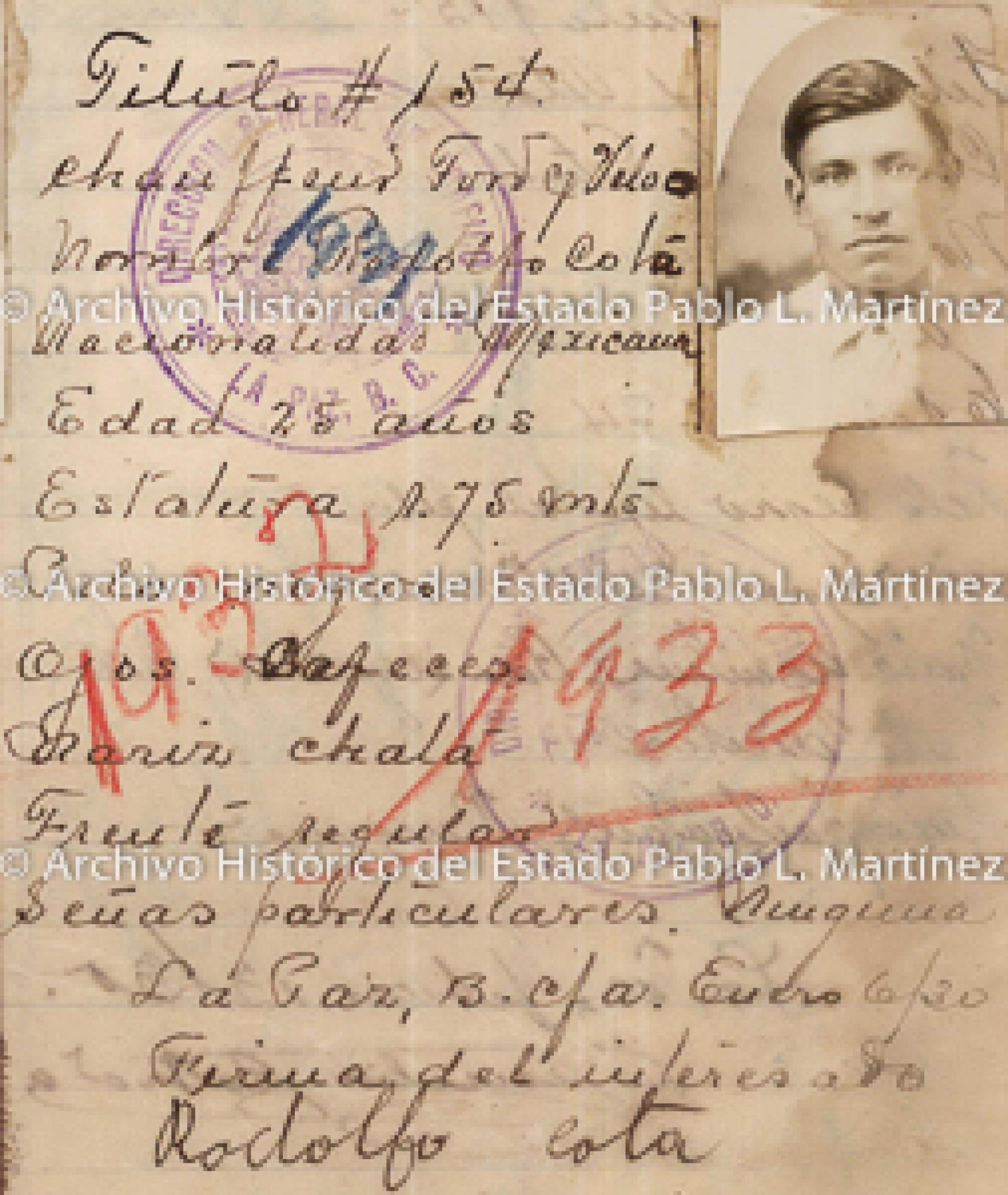 "Rodolfo Cota", retrato.