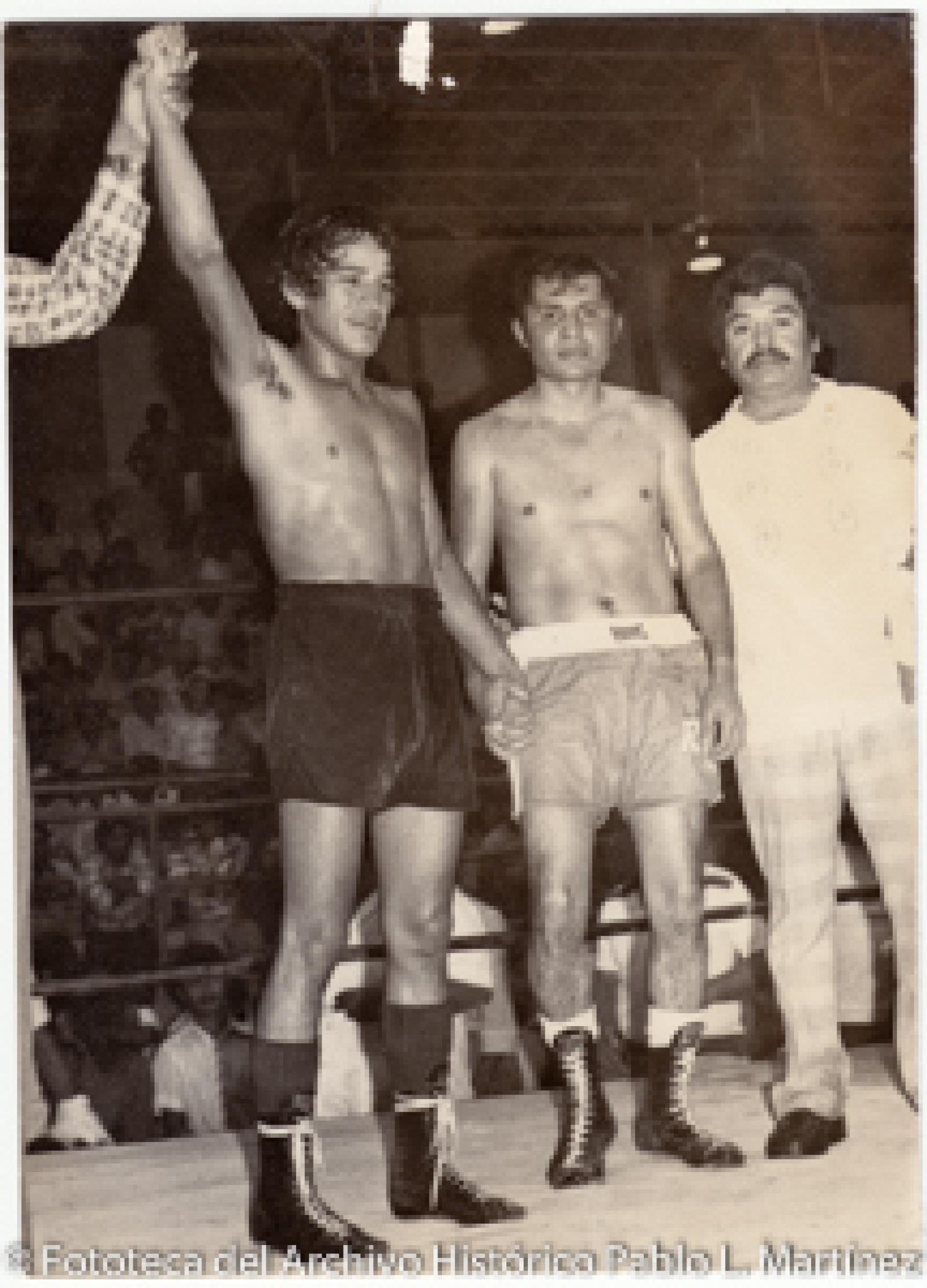 Rodolfo Martínez y Manuel “Meño” Lara, boxeadores.