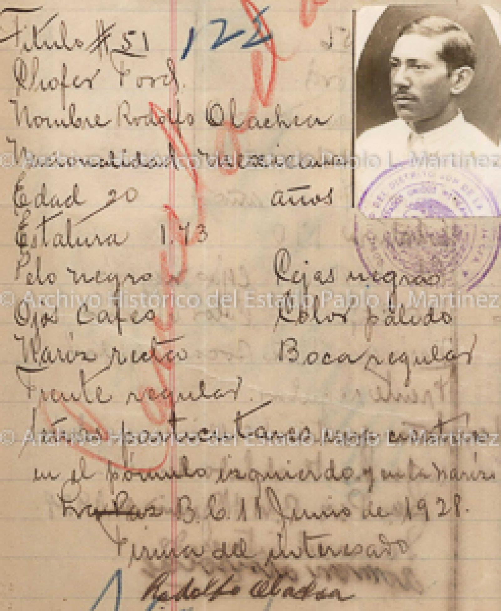 "Rodolfo Olachea", retrato.