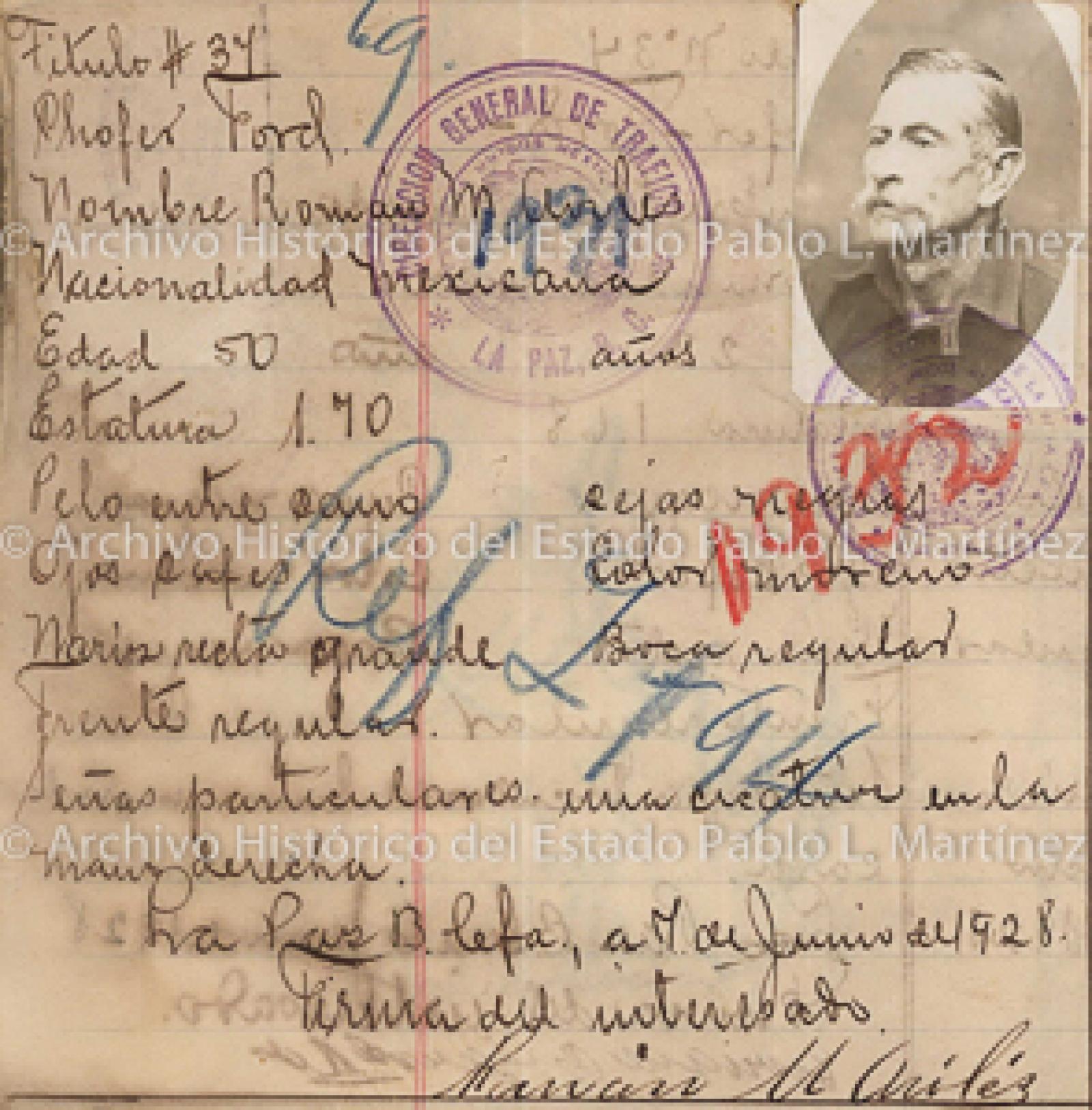 "Román M. Avilés", retrato.