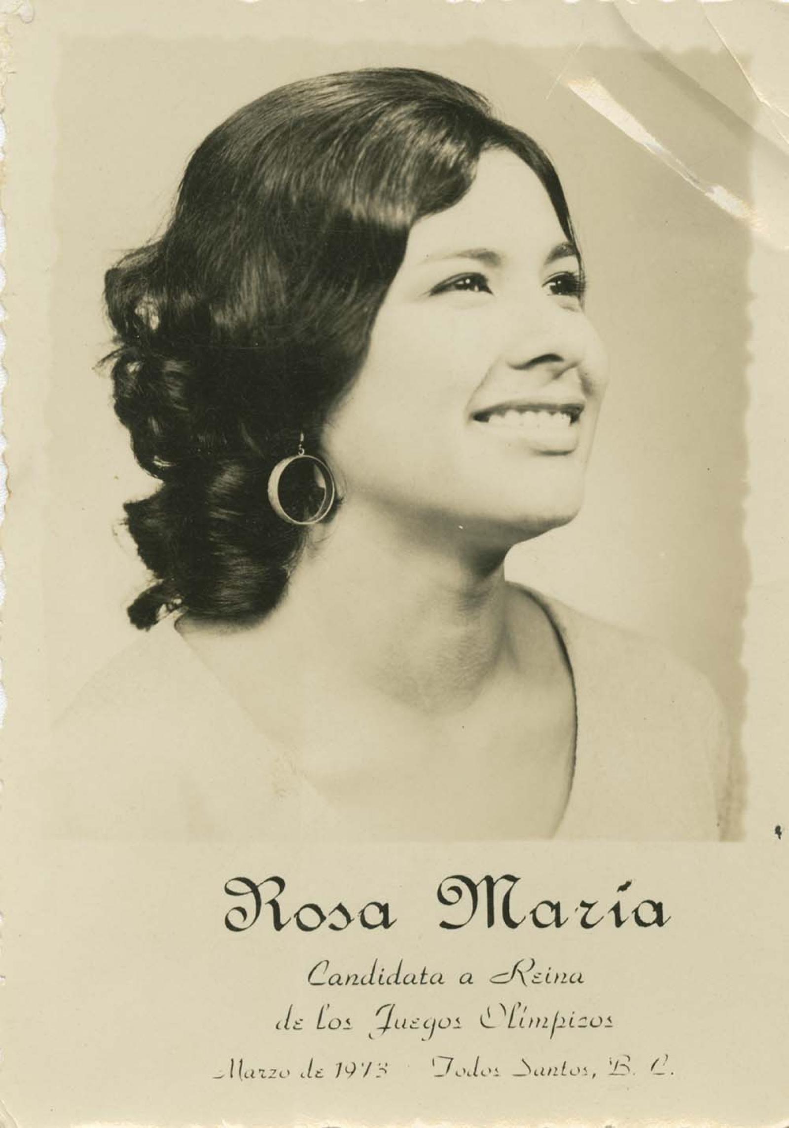 “Rosa María, candidata a reina”. Todos Santos, Baja California.