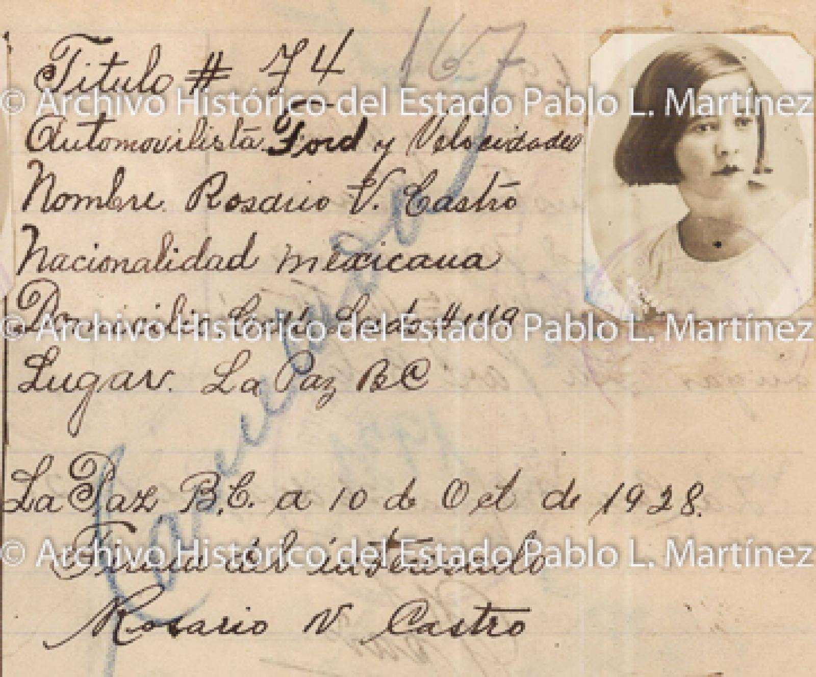 "Rosario V. Castro", retrato.