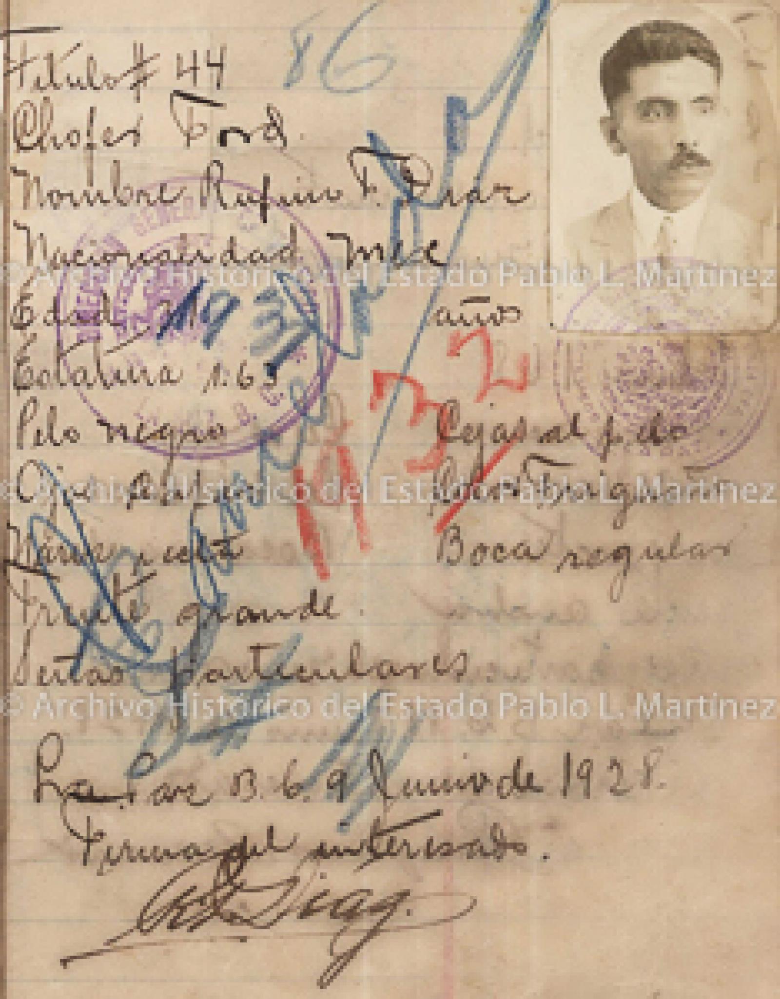 "Rufino F. Díaz", retrato.