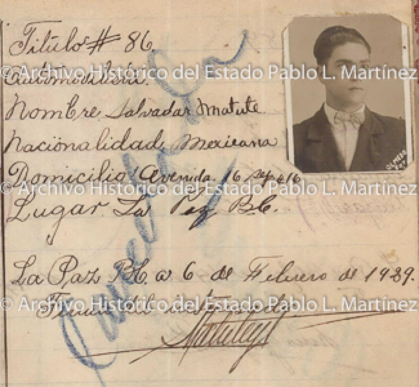 "Salvador Matute", retrato.