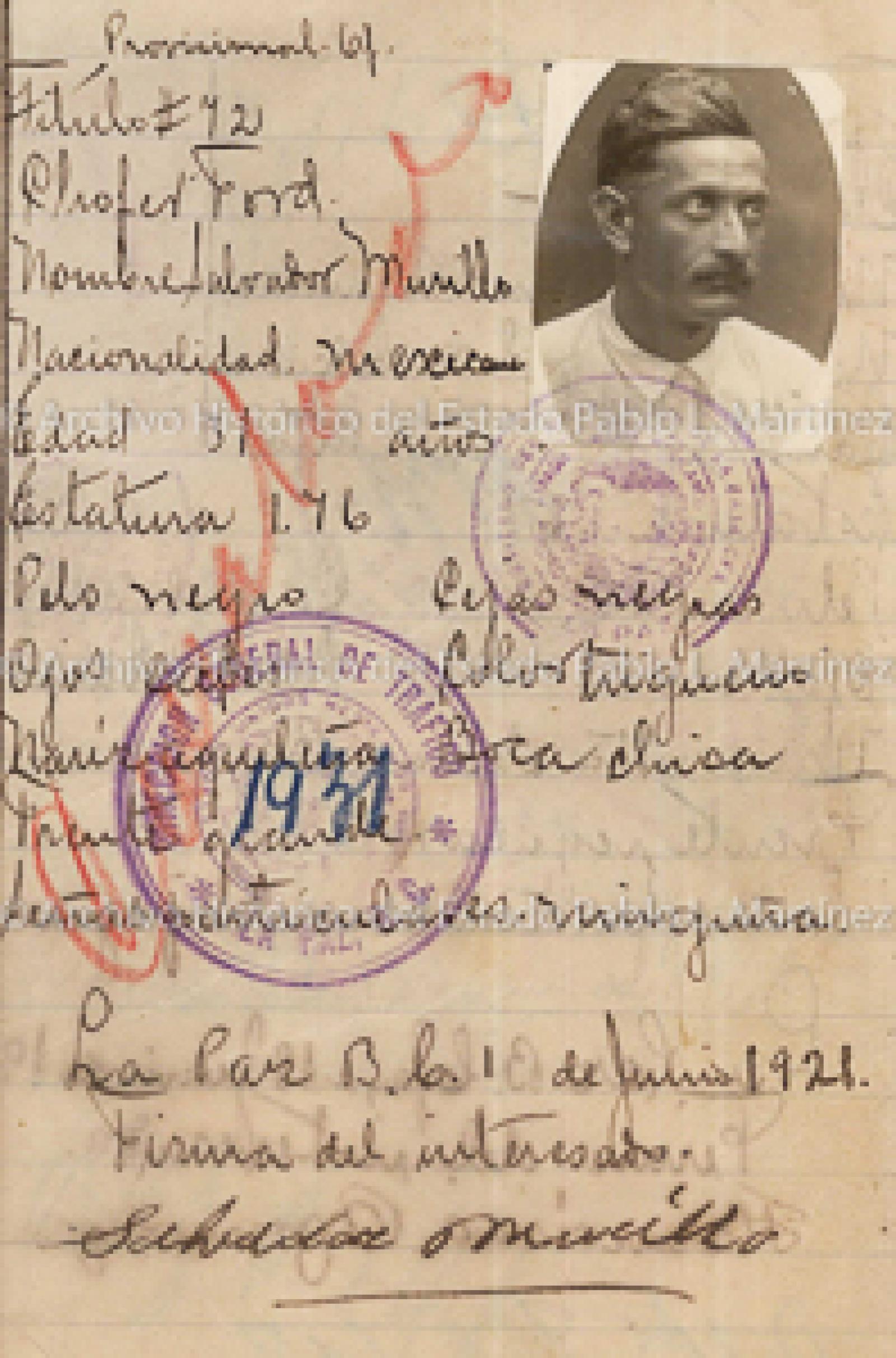 "Salvador Murillo", retrato.