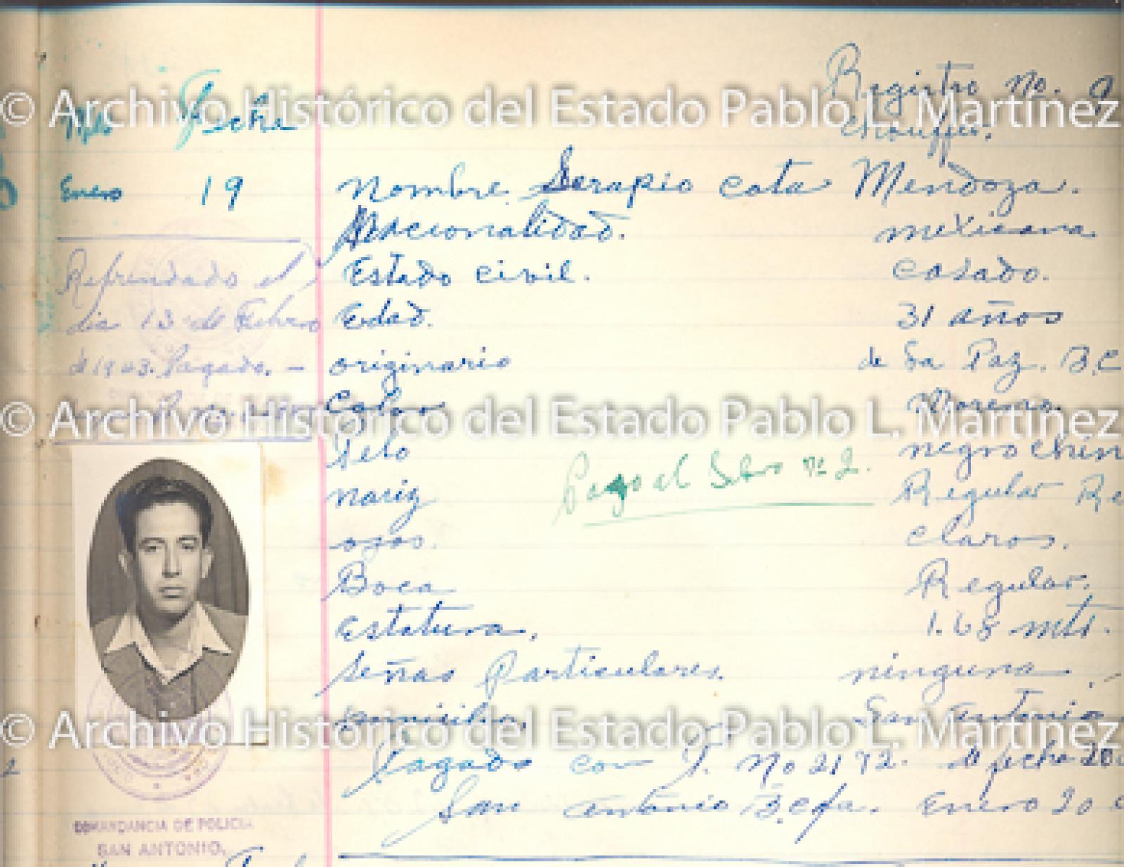 "Serapio Cota Mendoza" retrato.