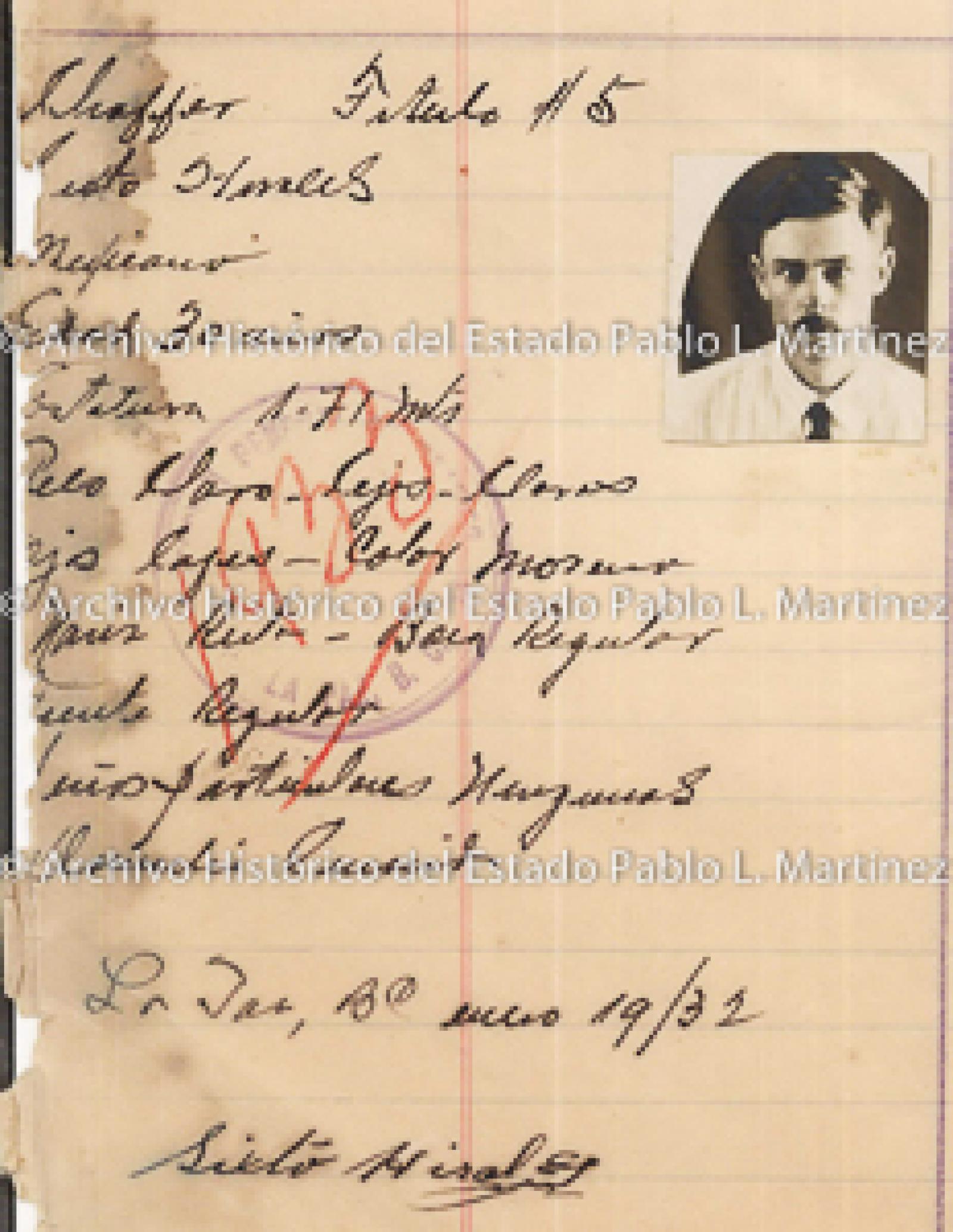 "Sixto Hirales", retrato.