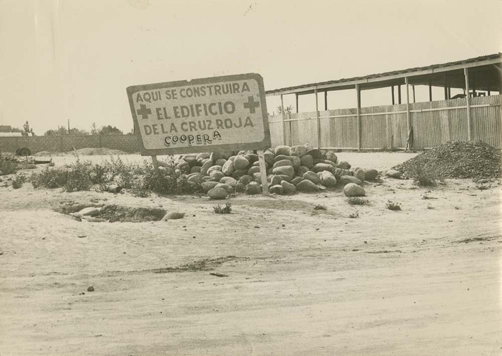 Terreno destinado a la construcción del edificio de la Cruz Roja.