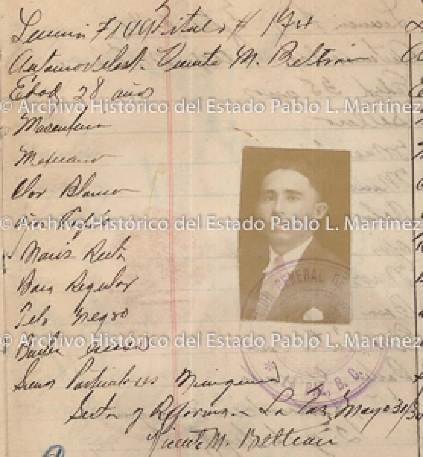 "Vicente M. Beltrán", retrato.