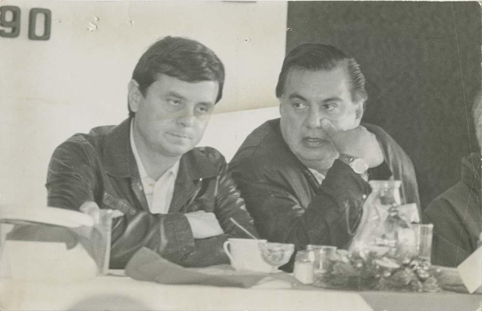 Víctor Liceaga y Pedro Coldwell, en acto público.
