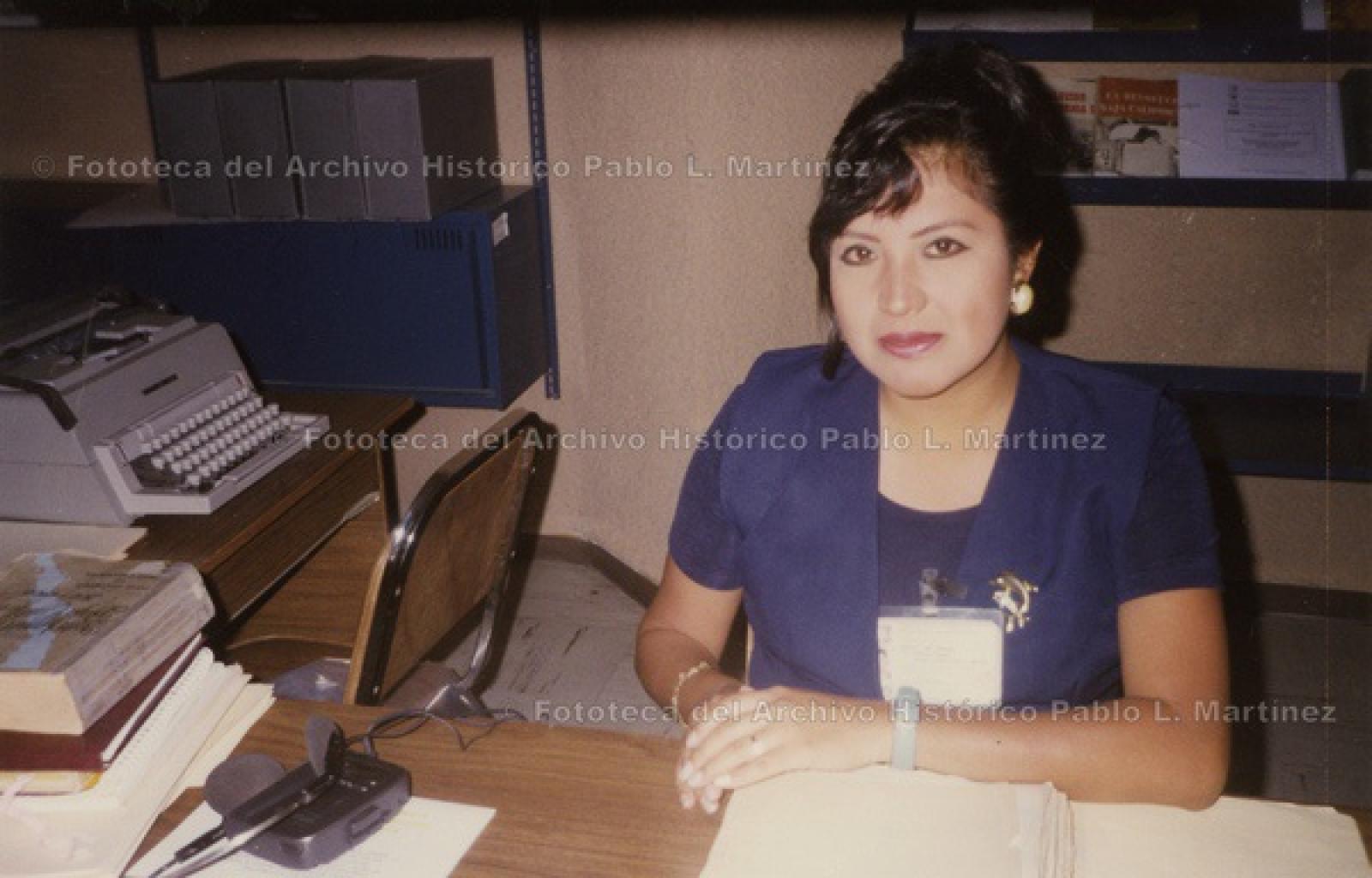 “Virginia E. Núñez Manríquez, Jefa de la sección de Servicio a Usuarios del archivo histórico Pablo L. Martínez.