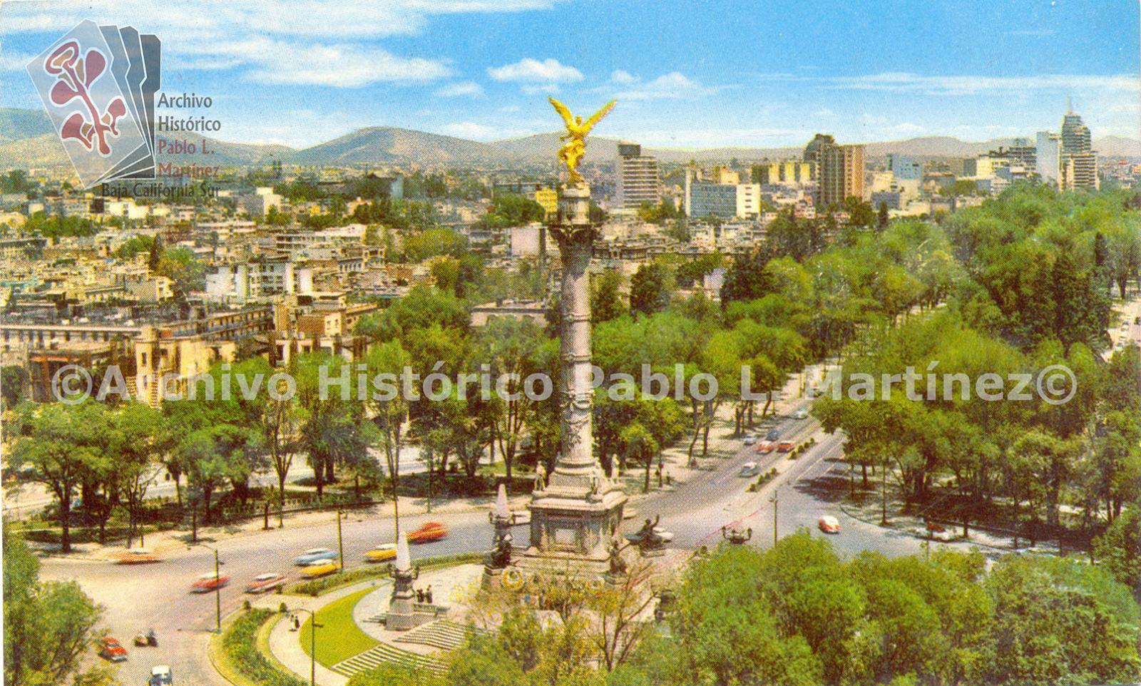 Vista panorámica de la ciudad de México, se observa el monumento El Ángel de la Independencia.
