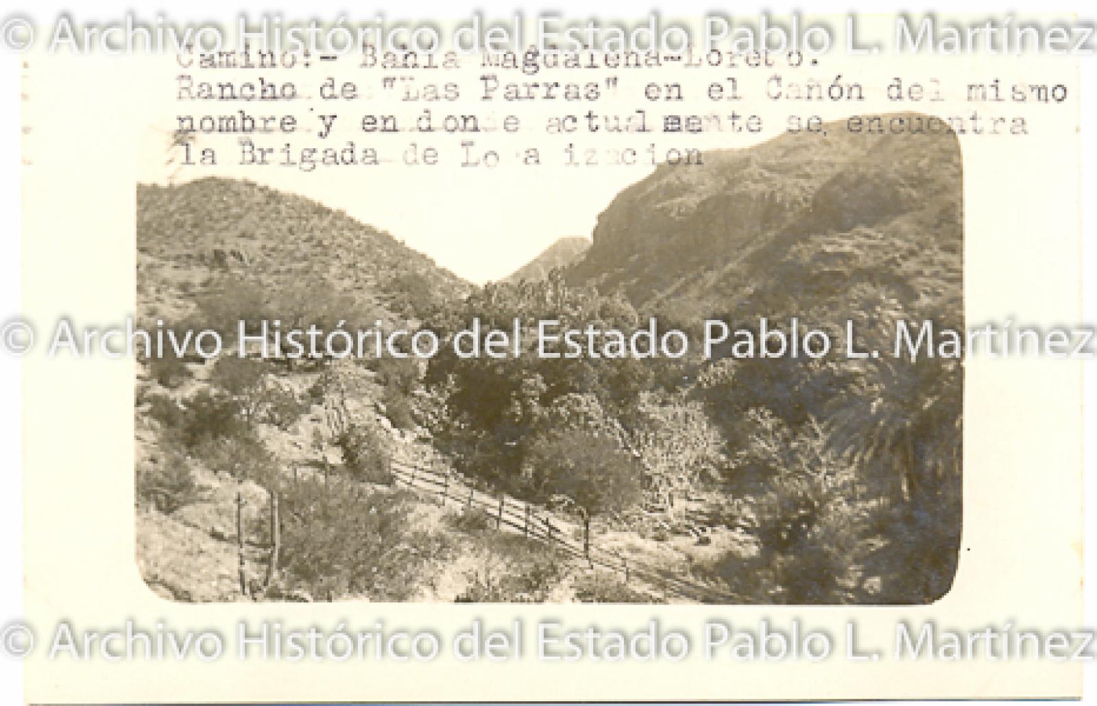 Vista panorámica del "rancho de las Parras".