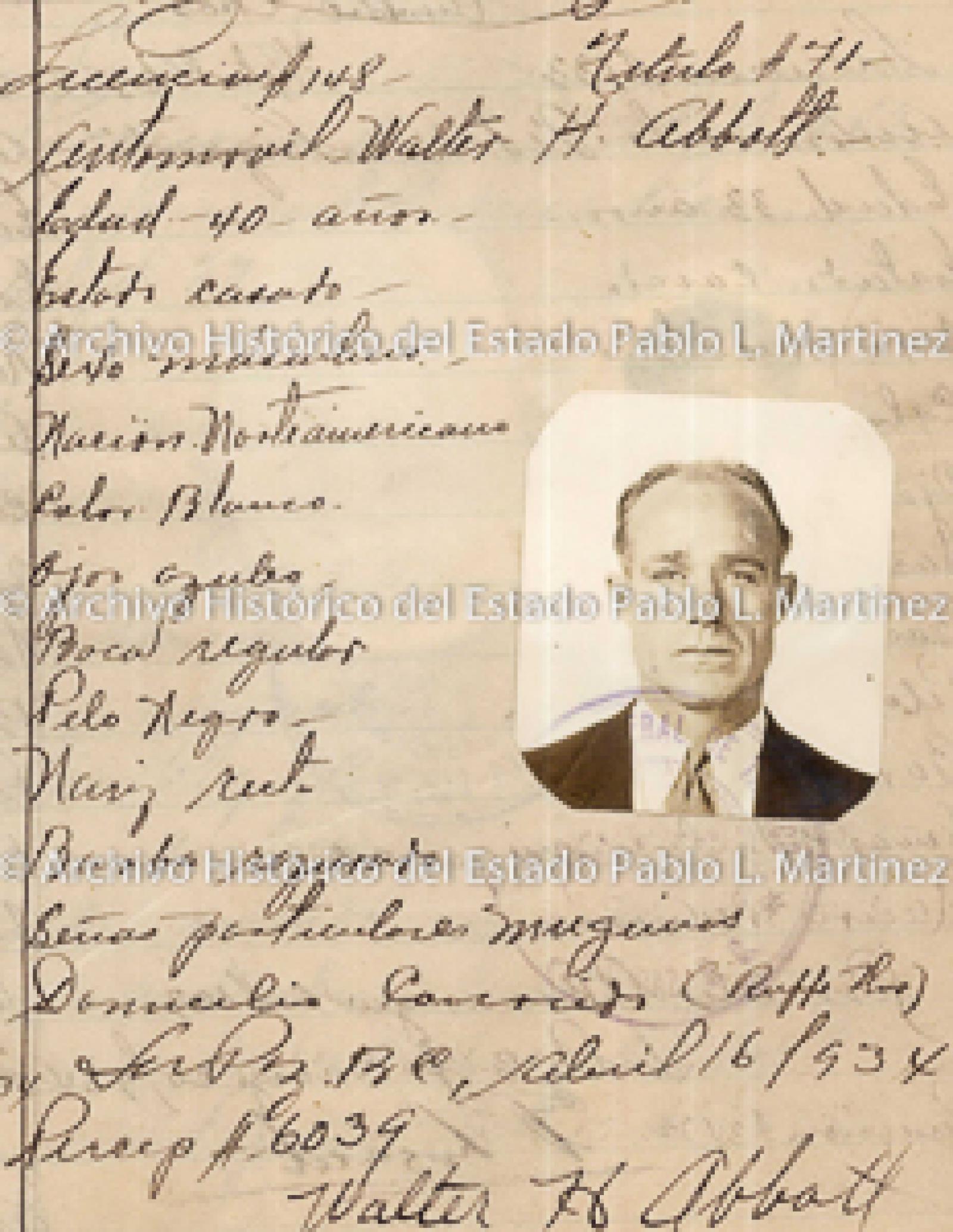 "Walter H. Abbatt", retrato.