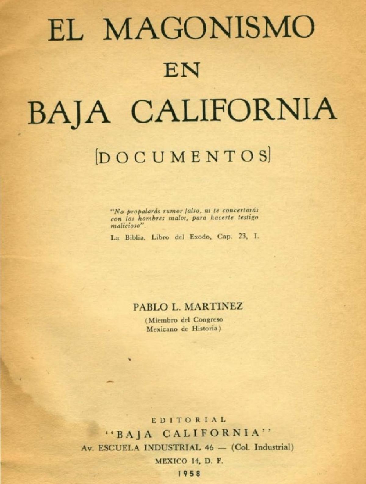 El Magonismo en Baja California (documentos) 1958