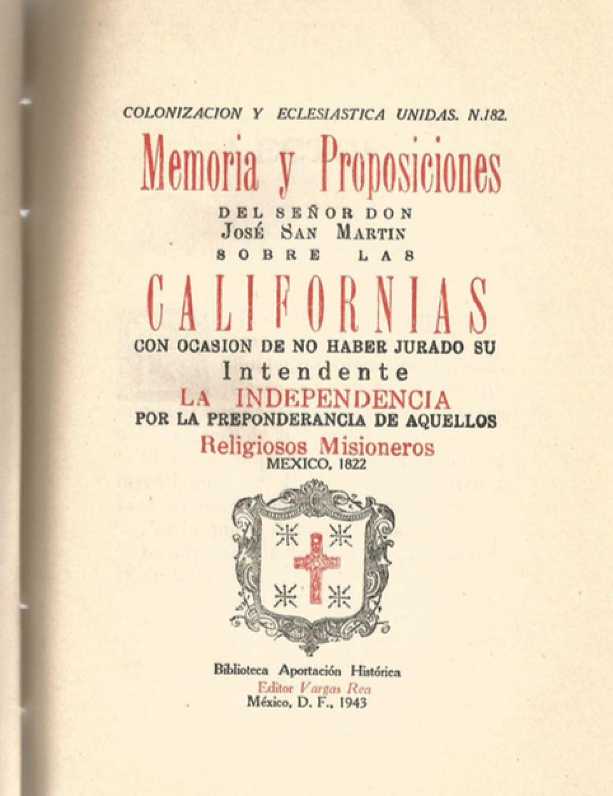 Memoria y preposiciones de José San Martín