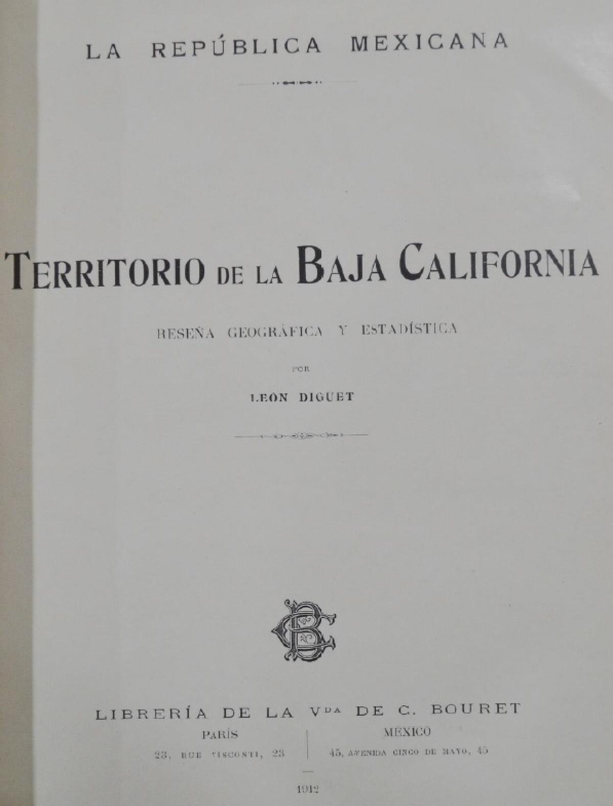 Territorio de la Baja California. Reseña geográfica y estadística
